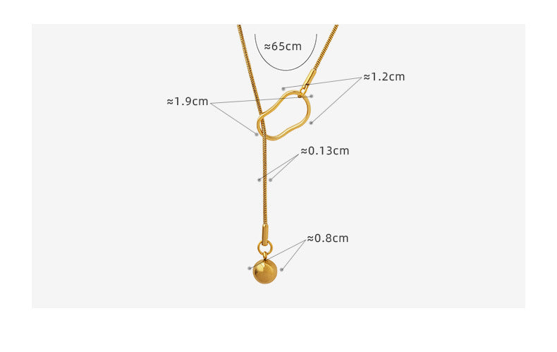 Simple long geometric circle necklace