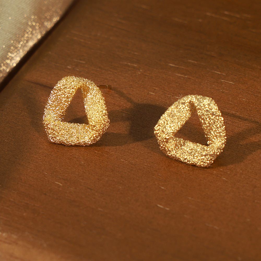 Simple personality fashion versatile geometric design earrings