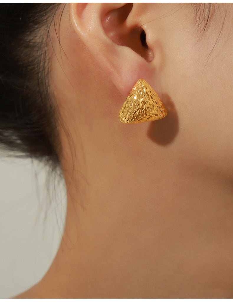 Simple personality fashion versatile geometric design earrings