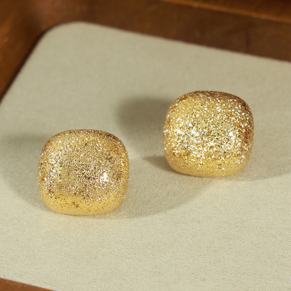 Simple personality fashion versatile geometric design earrings