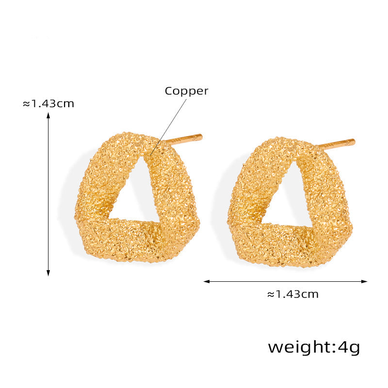 Simple personality fashion versatile geometric design earrings