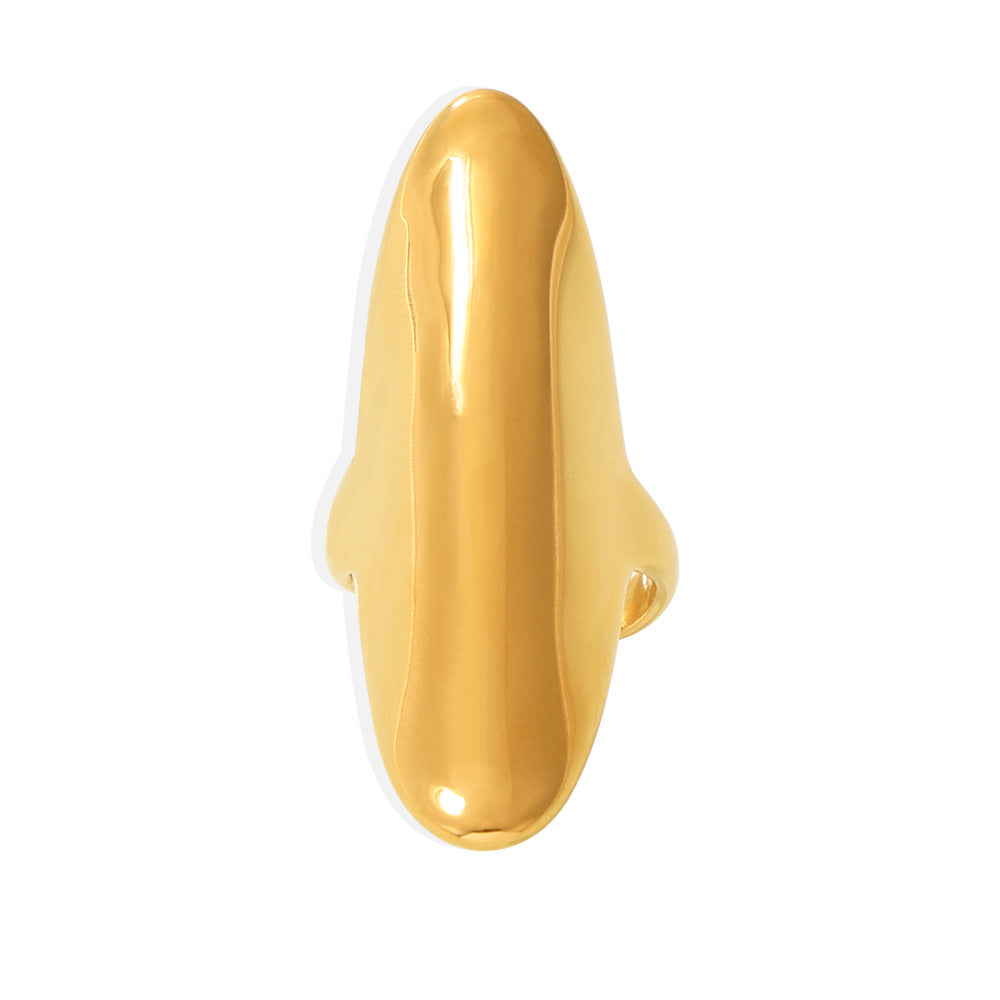 Stainless steel irregular long textured ring