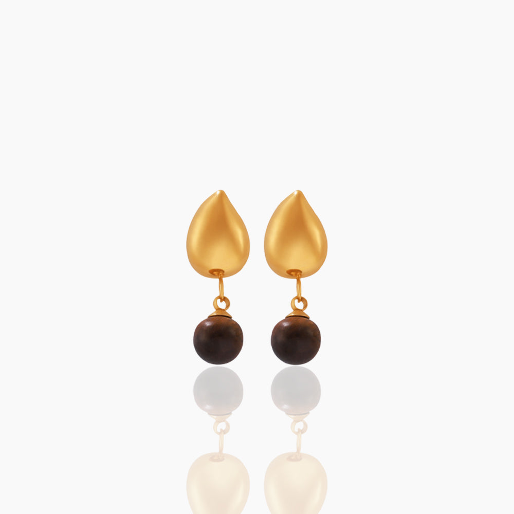 TASSEL NATURAL TIGER EYE STONE EARRINGS
