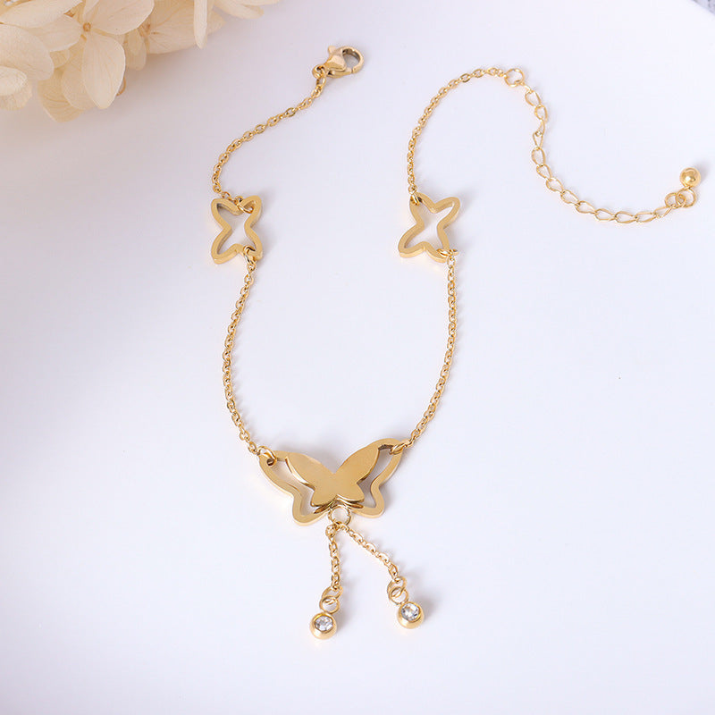 TASSEL BUTTERFLY PENDANT ANKLET