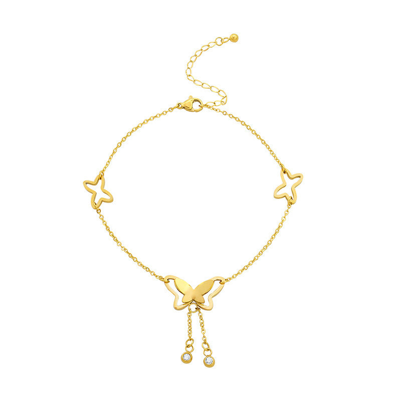 TASSEL BUTTERFLY PENDANT ANKLET