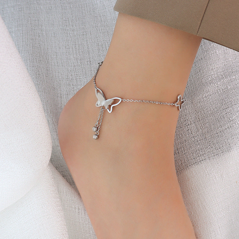 TASSEL BUTTERFLY PENDANT ANKLET