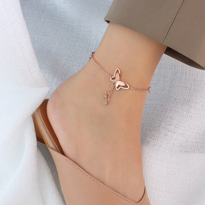 TASSEL BUTTERFLY PENDANT ANKLET