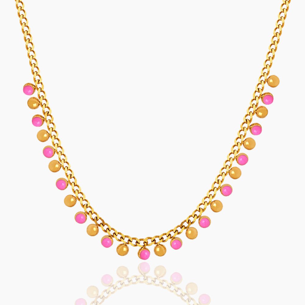 TASSEL COLORED BEAD OIL DROP NECKLACE