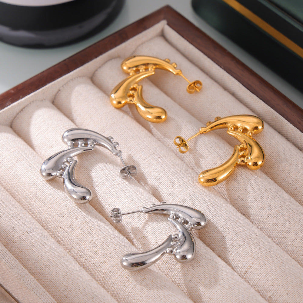 THREE WATER DROPLET EARRINGS