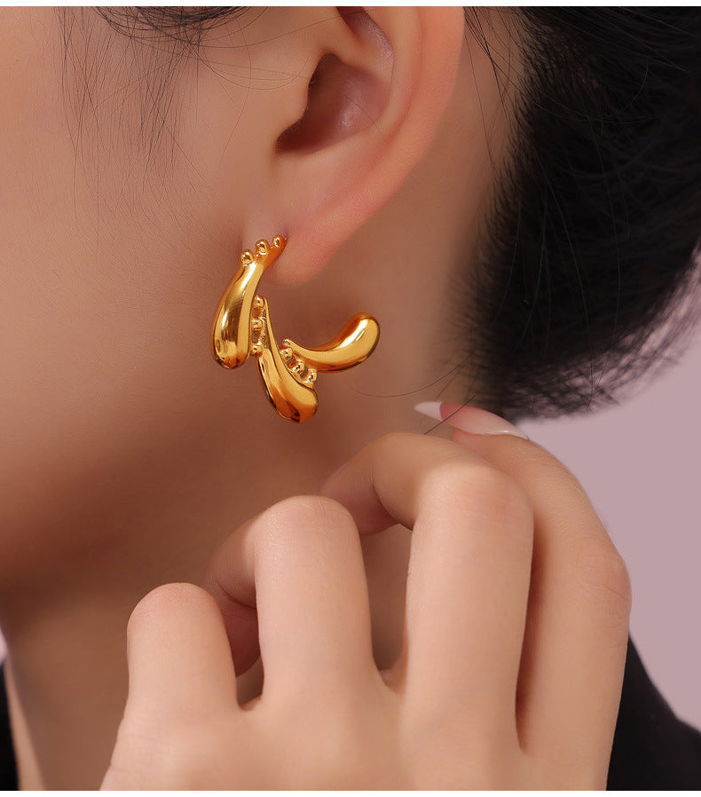 THREE WATER DROPLET EARRINGS