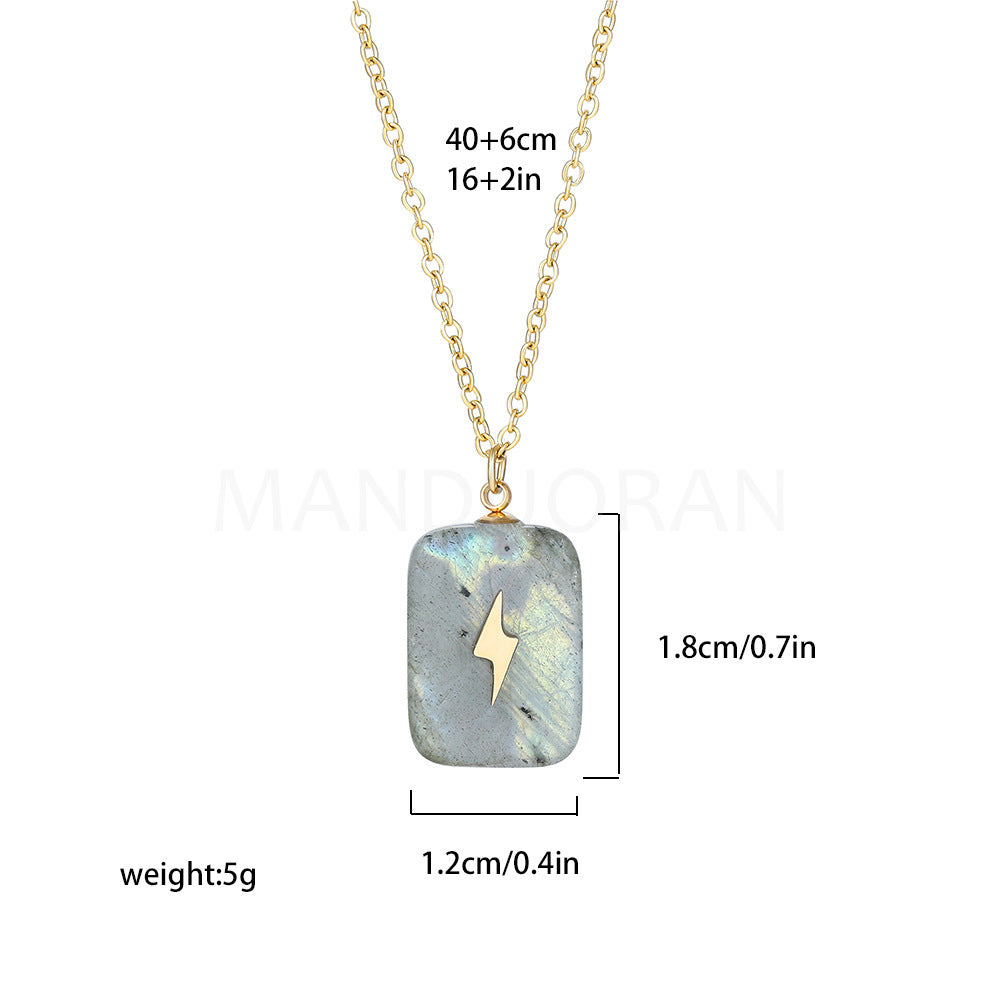 THUNDERBOLT NATURAL STONE PENDANT NECKLACE