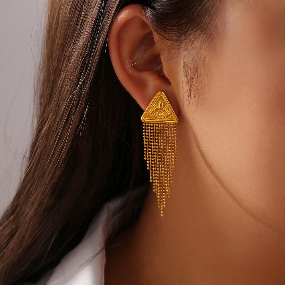 TRIANGLE DEVIL'S EYE EARRINGS