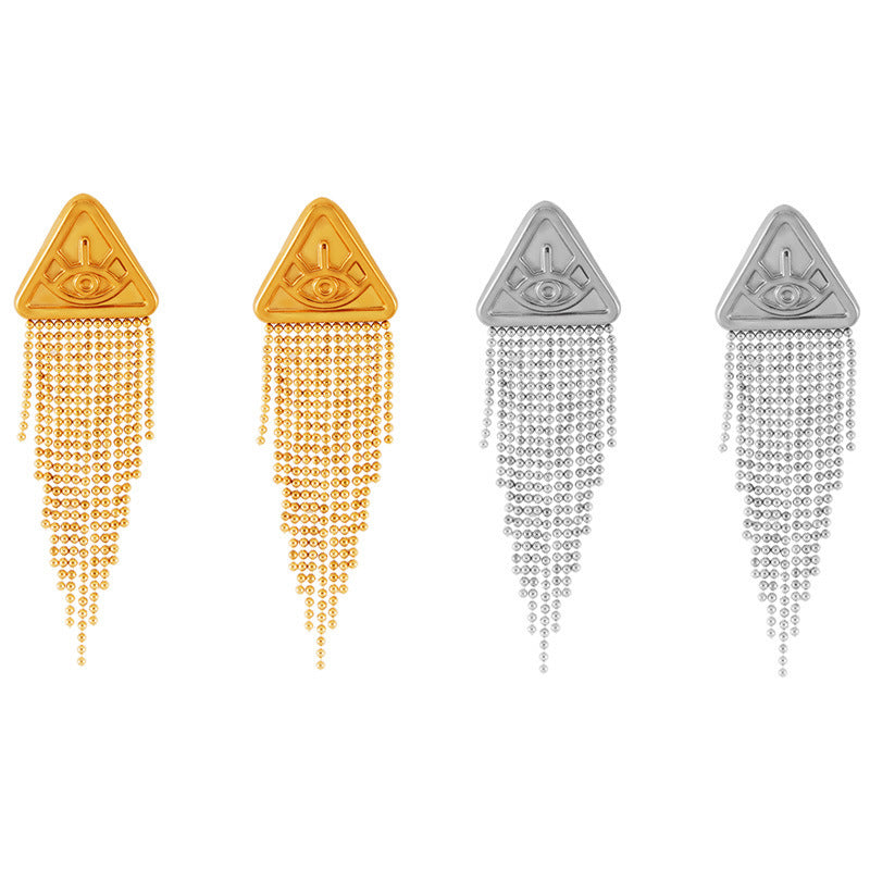 TRIANGLE DEVIL'S EYE EARRINGS