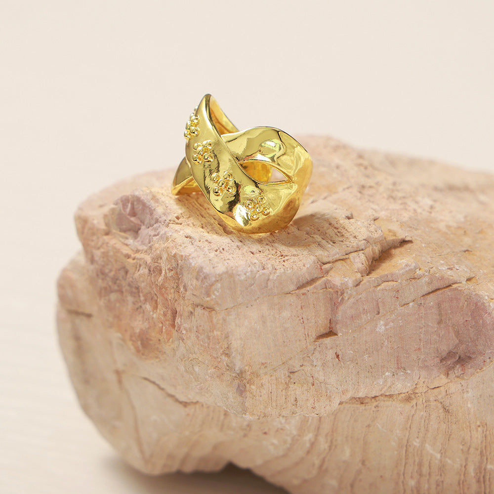 TWISTED PRINTED OPEN RING