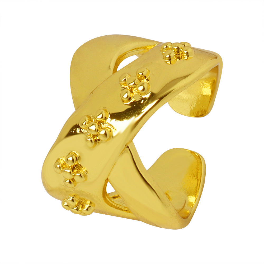 TWISTED PRINTED OPEN RING