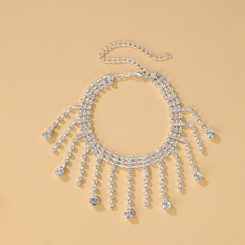 Tassel Beach Double Layer Teardrop Anklet