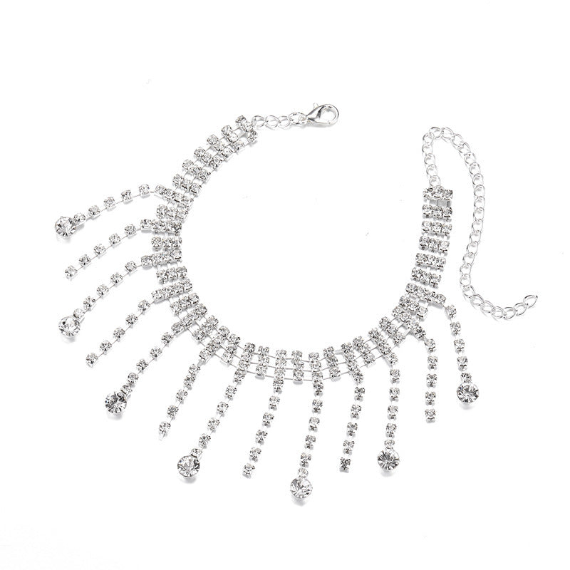 Tassel Beach Double Layer Teardrop Anklet