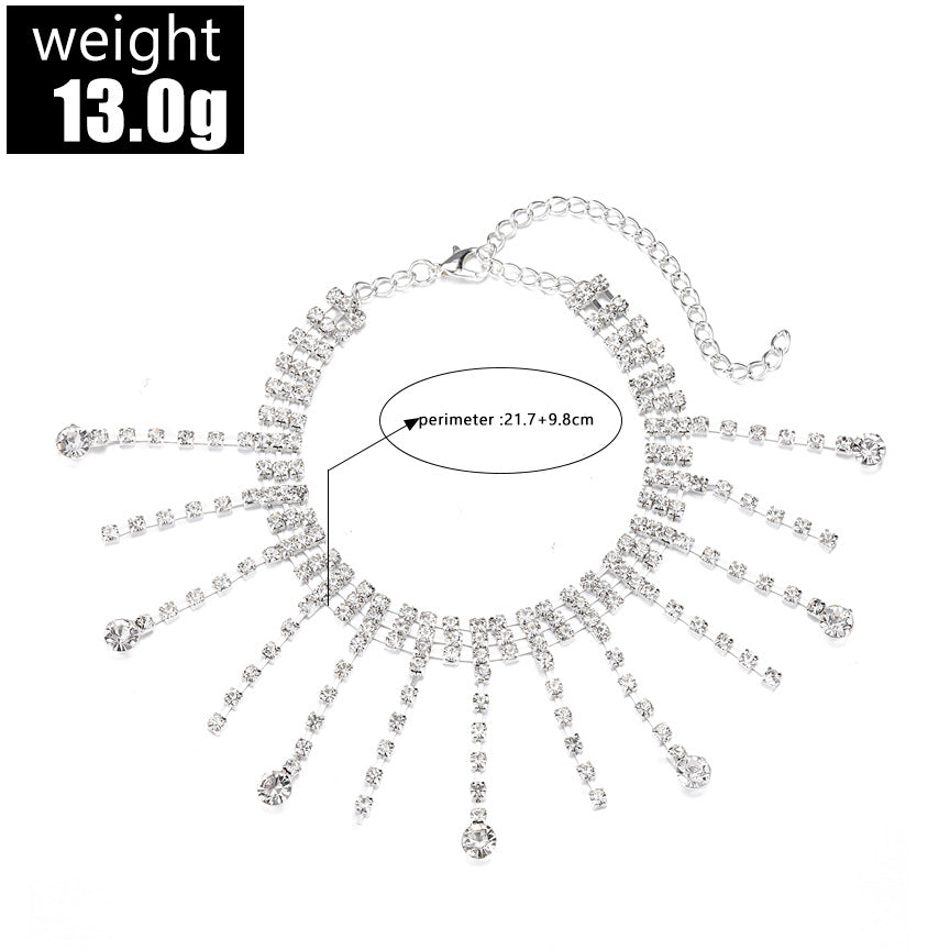 Tassel Beach Double Layer Teardrop Anklet