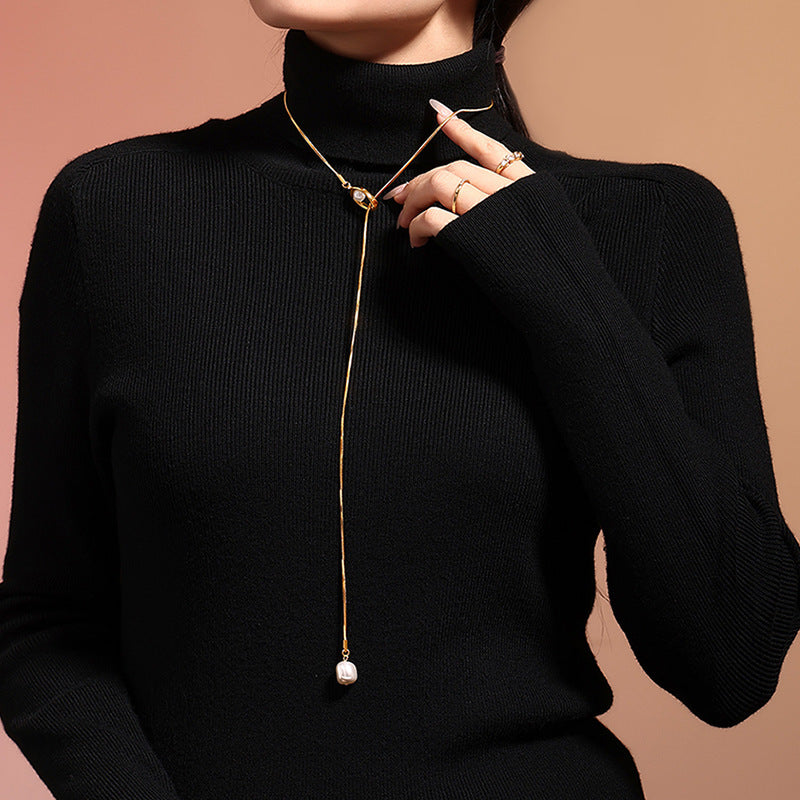 Tassel Pearl Long Necklace