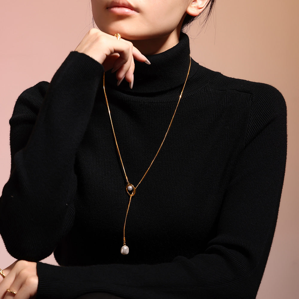 Tassel Pearl Long Necklace