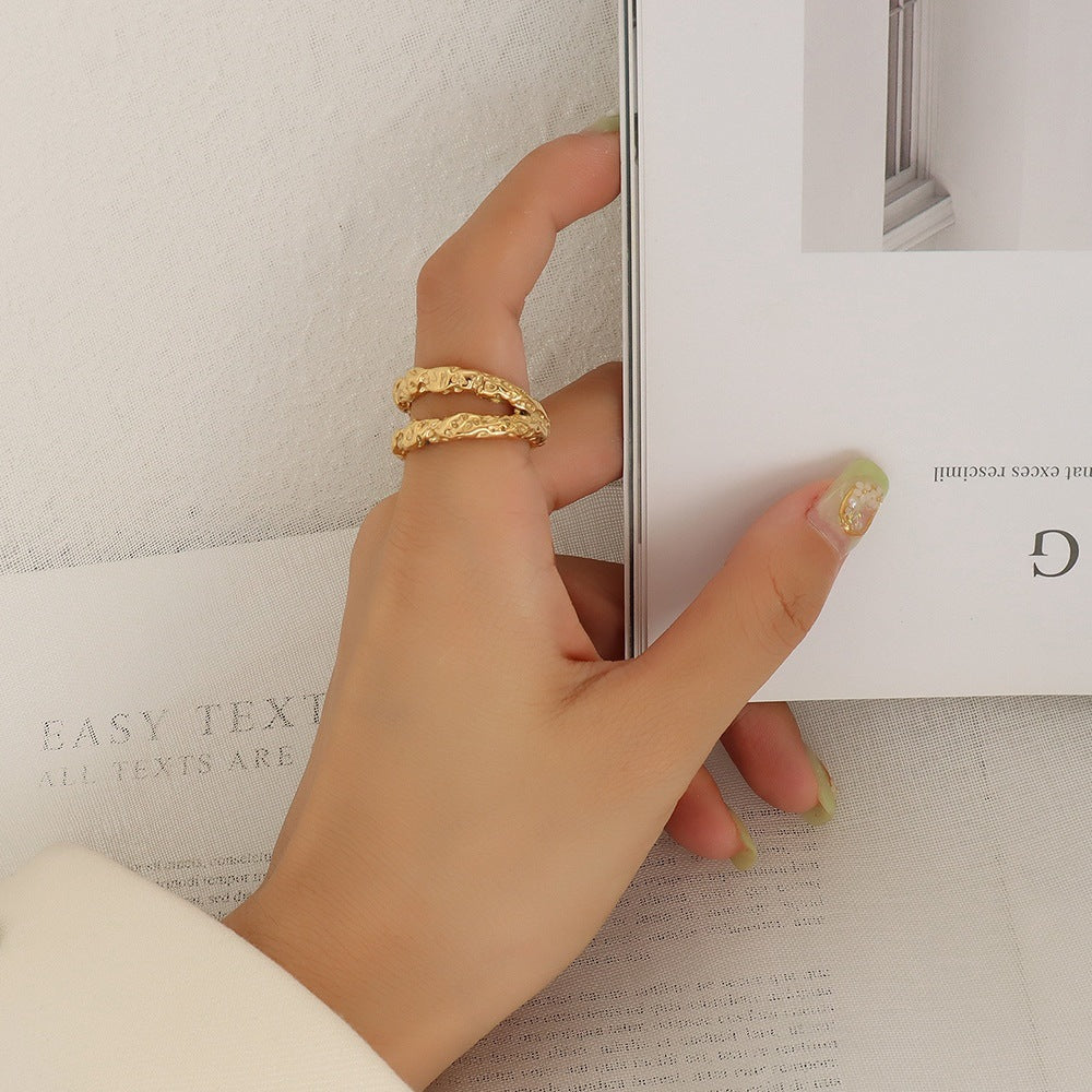 Texture double-layer ring