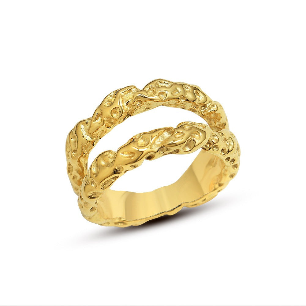 Texture double-layer ring