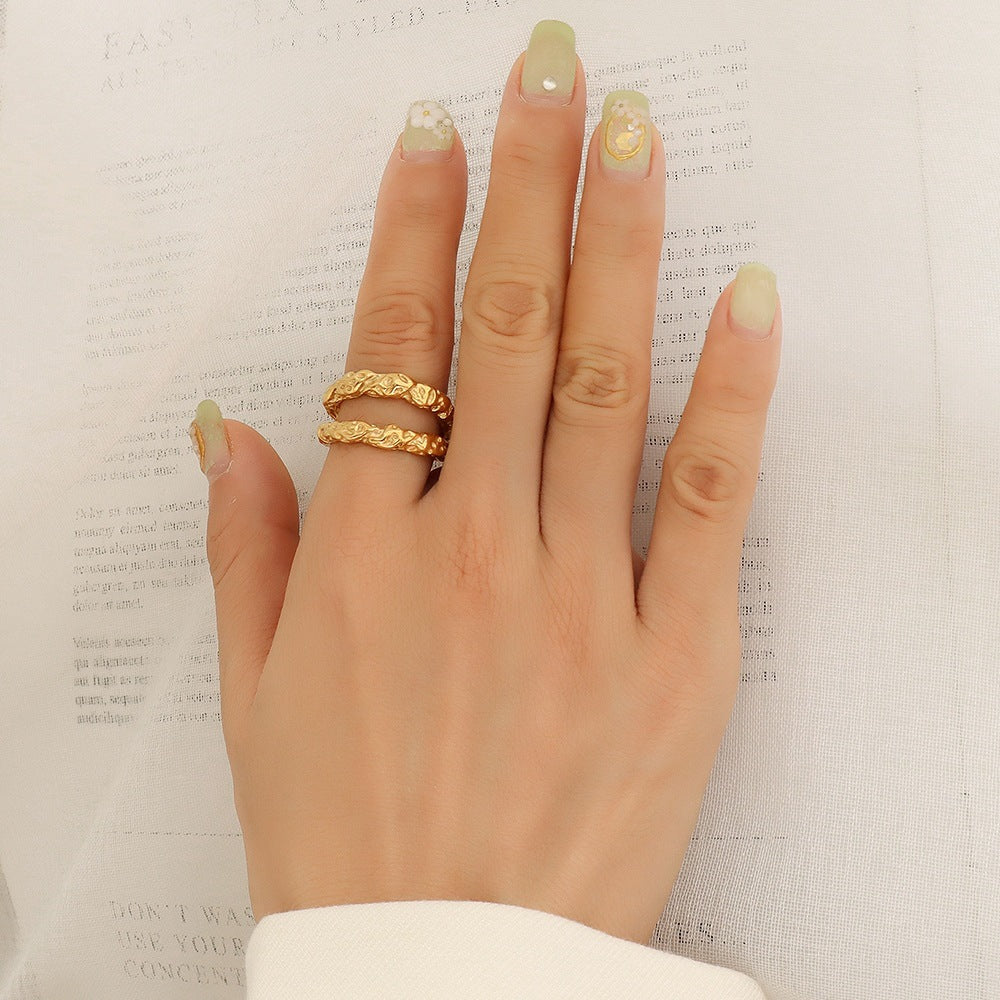 Texture double-layer ring