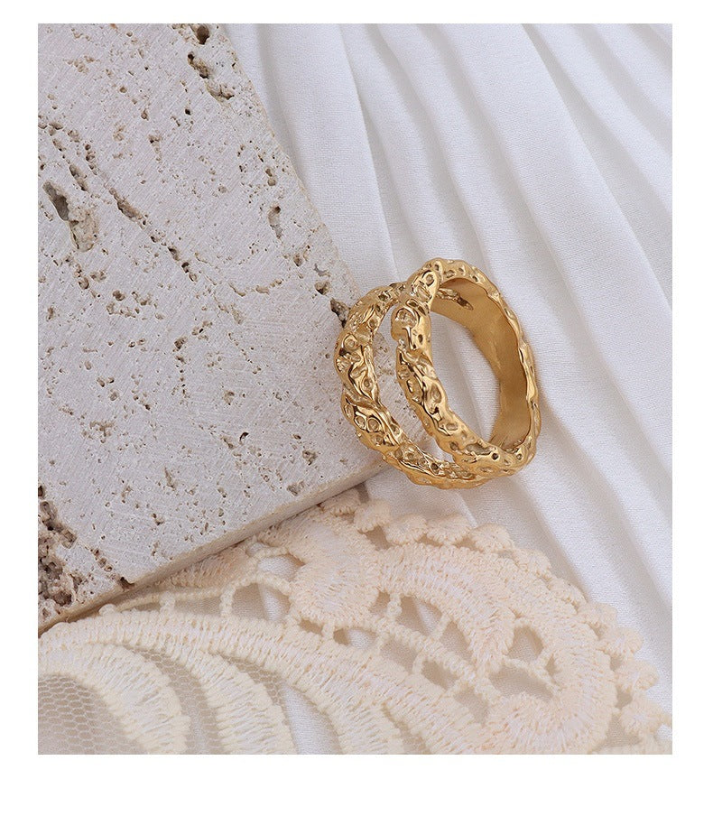 Texture double-layer ring