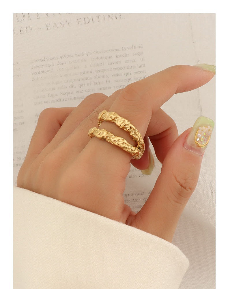 Texture double-layer ring