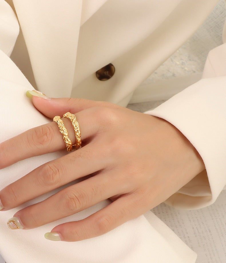 Texture double-layer ring