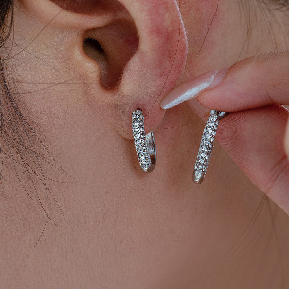 U-SHAPED STUDDED EARRINGS