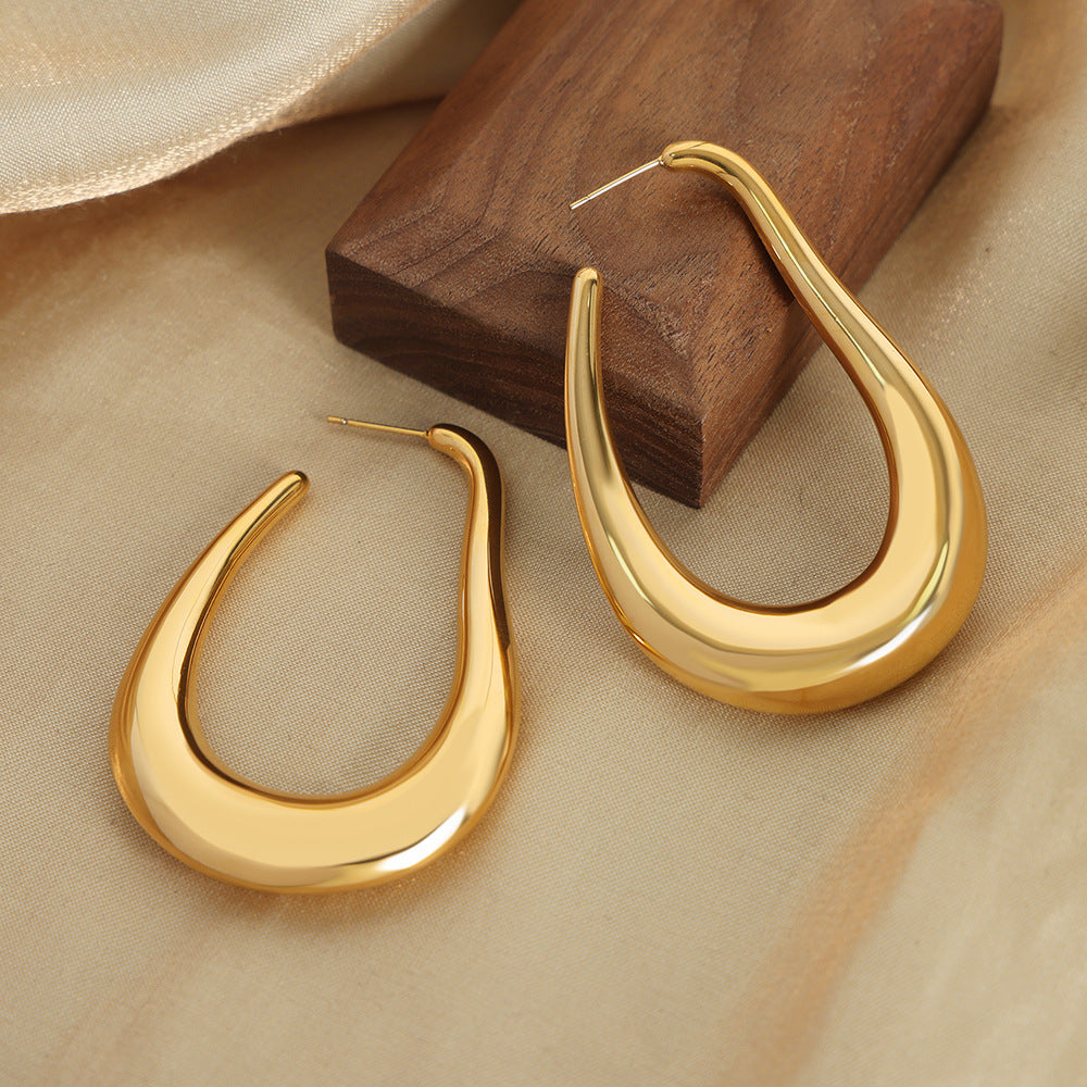 U-SHAPED HOLLOW EARRINGS