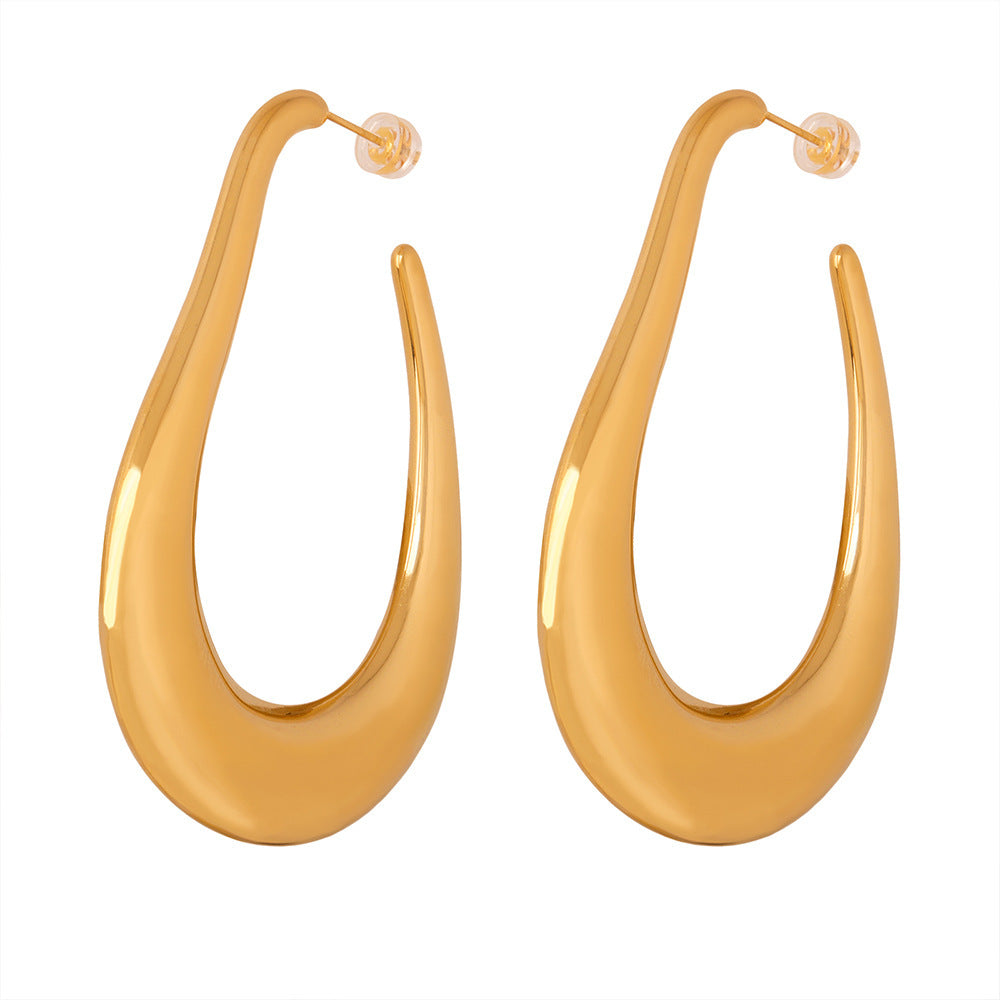 U-SHAPED HOLLOW EARRINGS