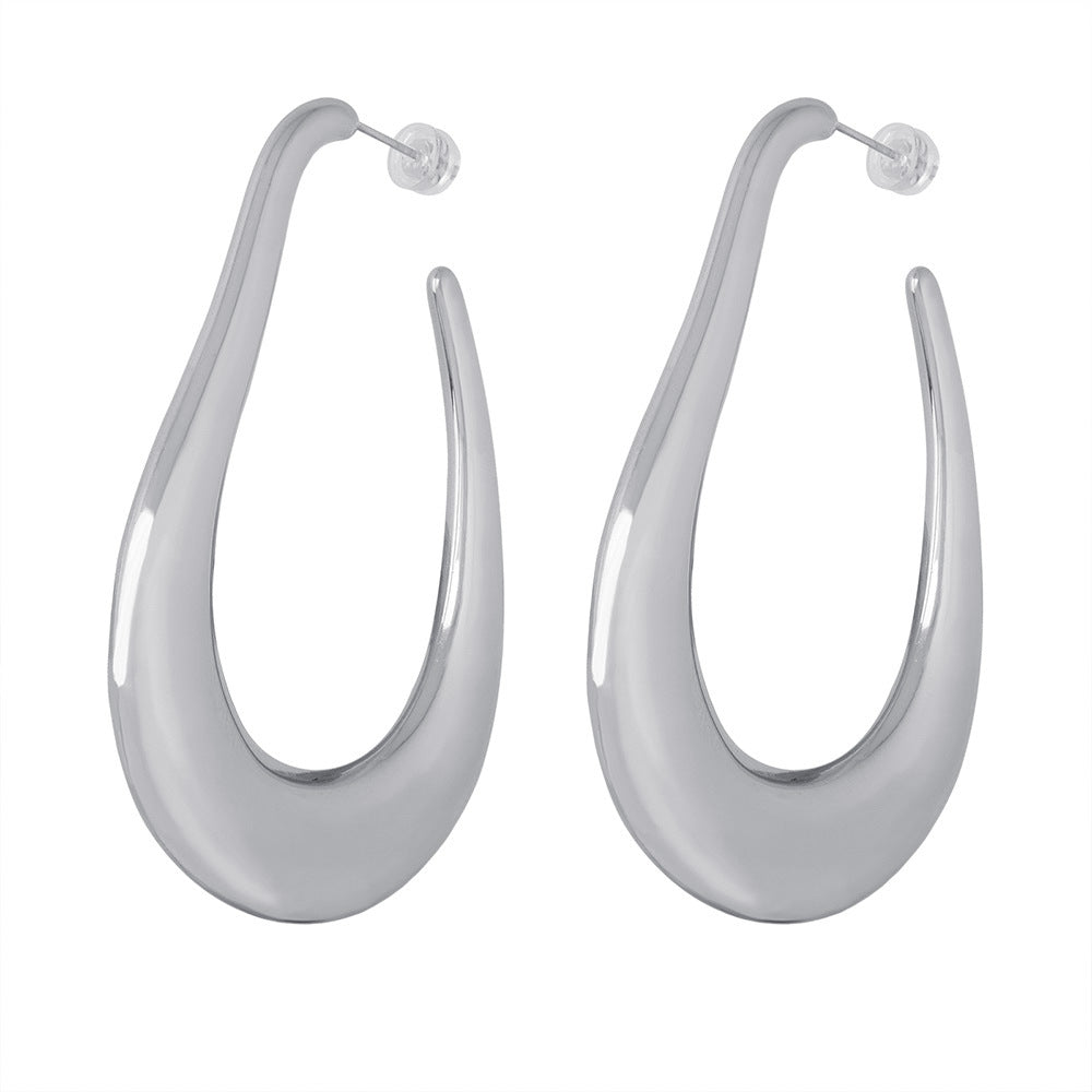 U-SHAPED HOLLOW EARRINGS