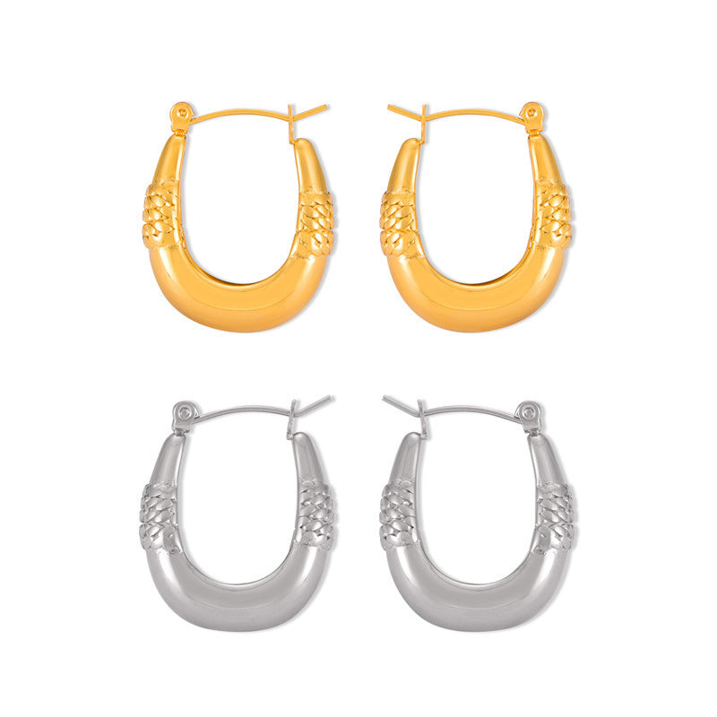 U-SHAPED TEXTURE EARRINGS