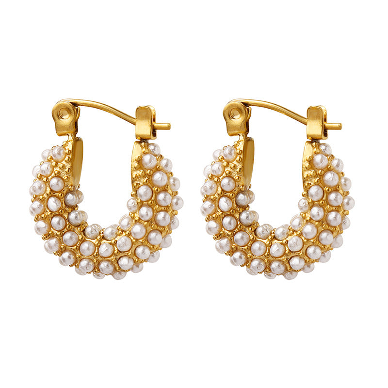 UNIQUE BAROQUE STYLE IMITATION PEARL EARRINGS
