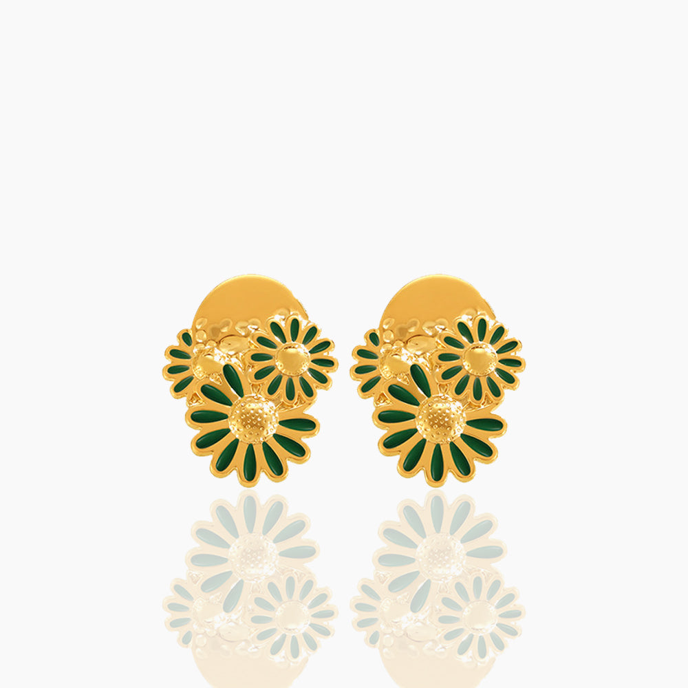 VINTAGE DAISY DRIP OIL EARRINGS