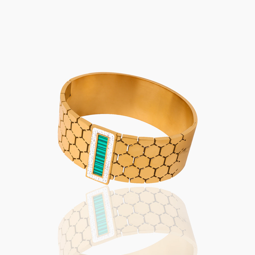 VINTAGE PALACE STYLE INLAID HONEYCOMB DESIGN BRACELET