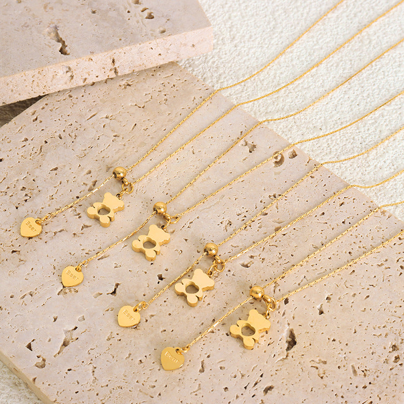 VINTAGE TEDDY BEAR PULL-UP NECKLACE