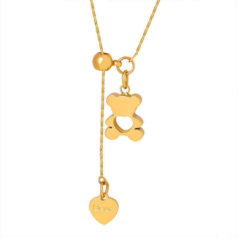 VINTAGE TEDDY BEAR PULL-UP NECKLACE
