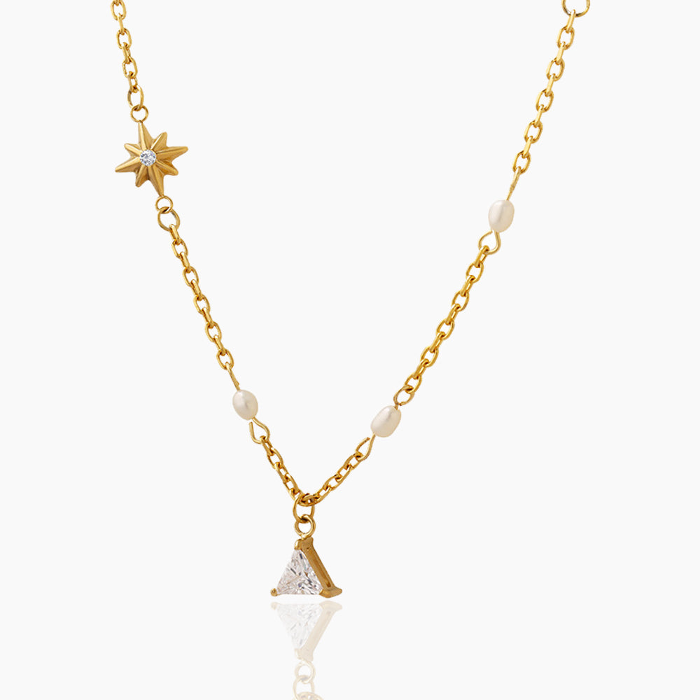 VINTAGE TRIANGLE PENDANT NECKLACE