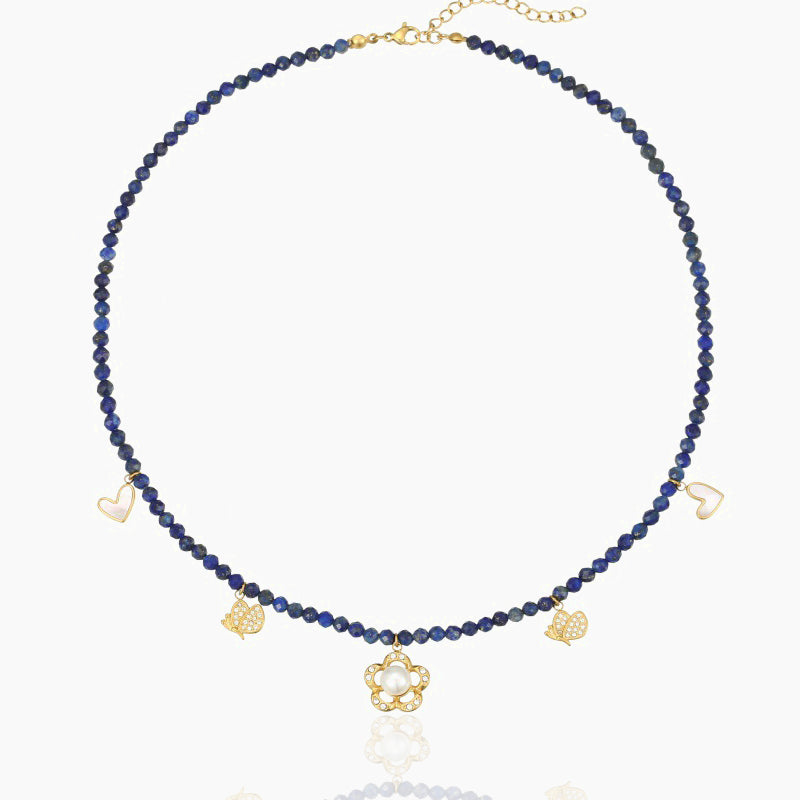 Vintage Butterfly Pearl Necklace