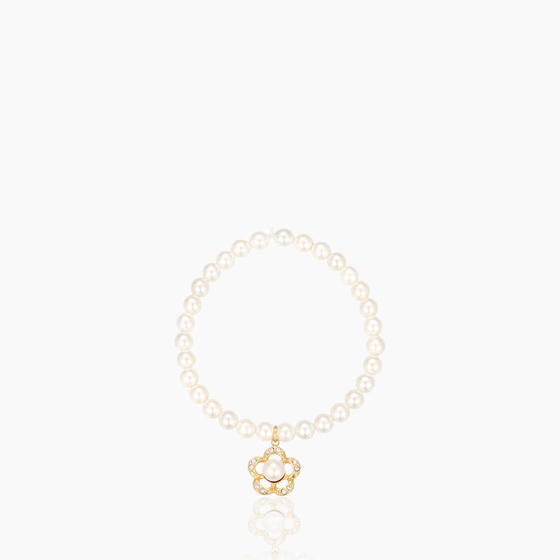 Vintage style flower pearl bracelet