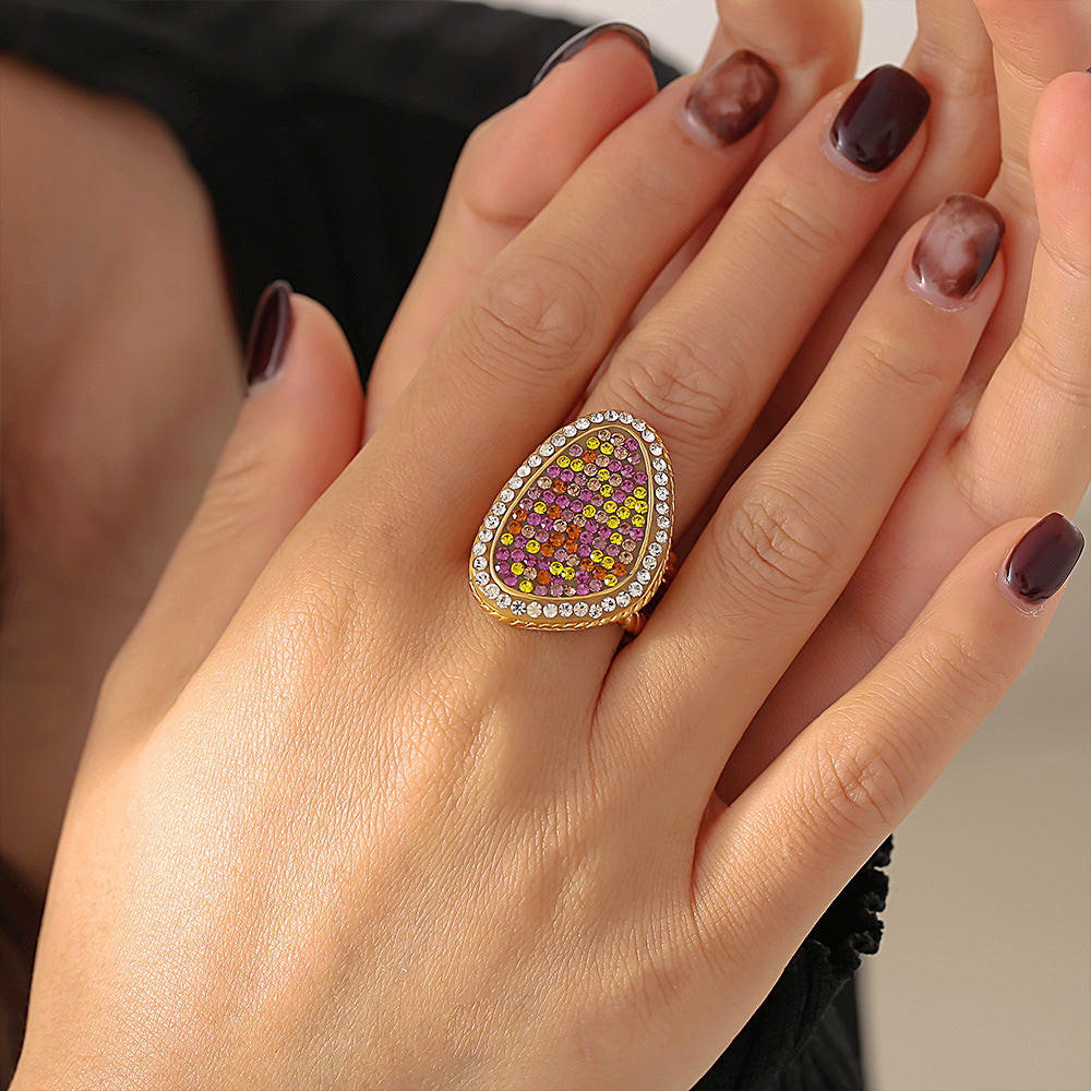 WATER DROP STICKING COLOR HEMP LACE RING