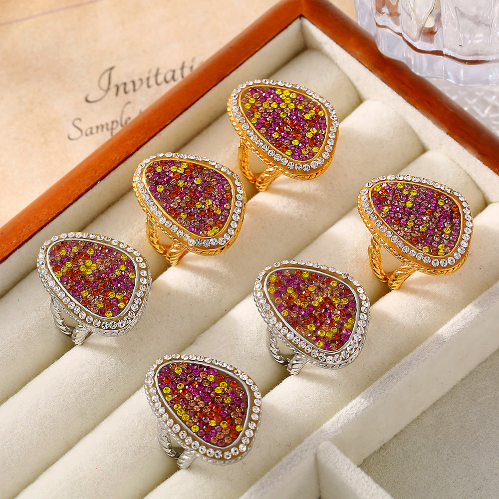 WATER DROP STICKING COLOR HEMP LACE RING