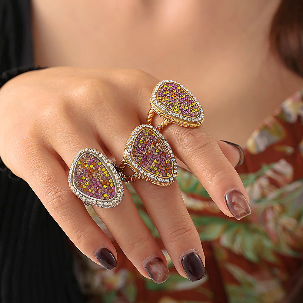 WATER DROP STICKING COLOR HEMP LACE RING