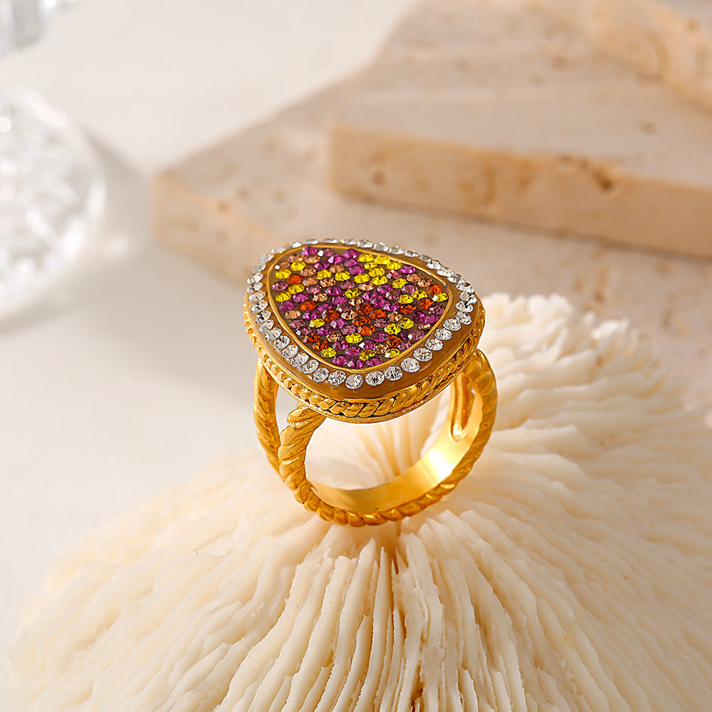 WATER DROP STICKING COLOR HEMP LACE RING