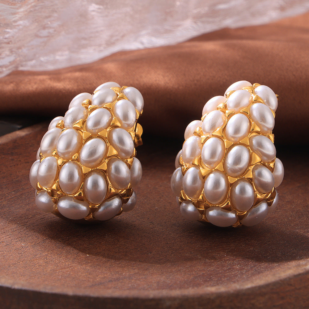 WATER DROPLET IMITATION PEARL EARRINGS