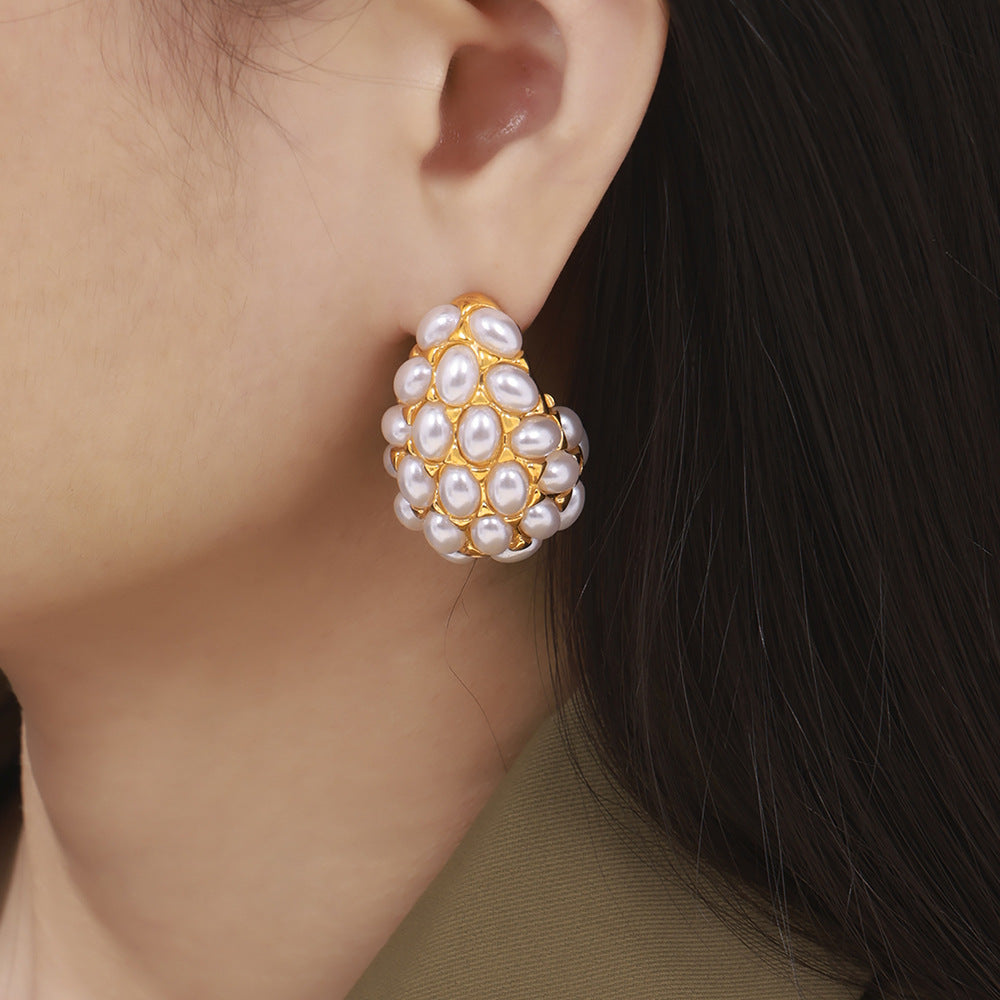 WATER DROPLET IMITATION PEARL EARRINGS