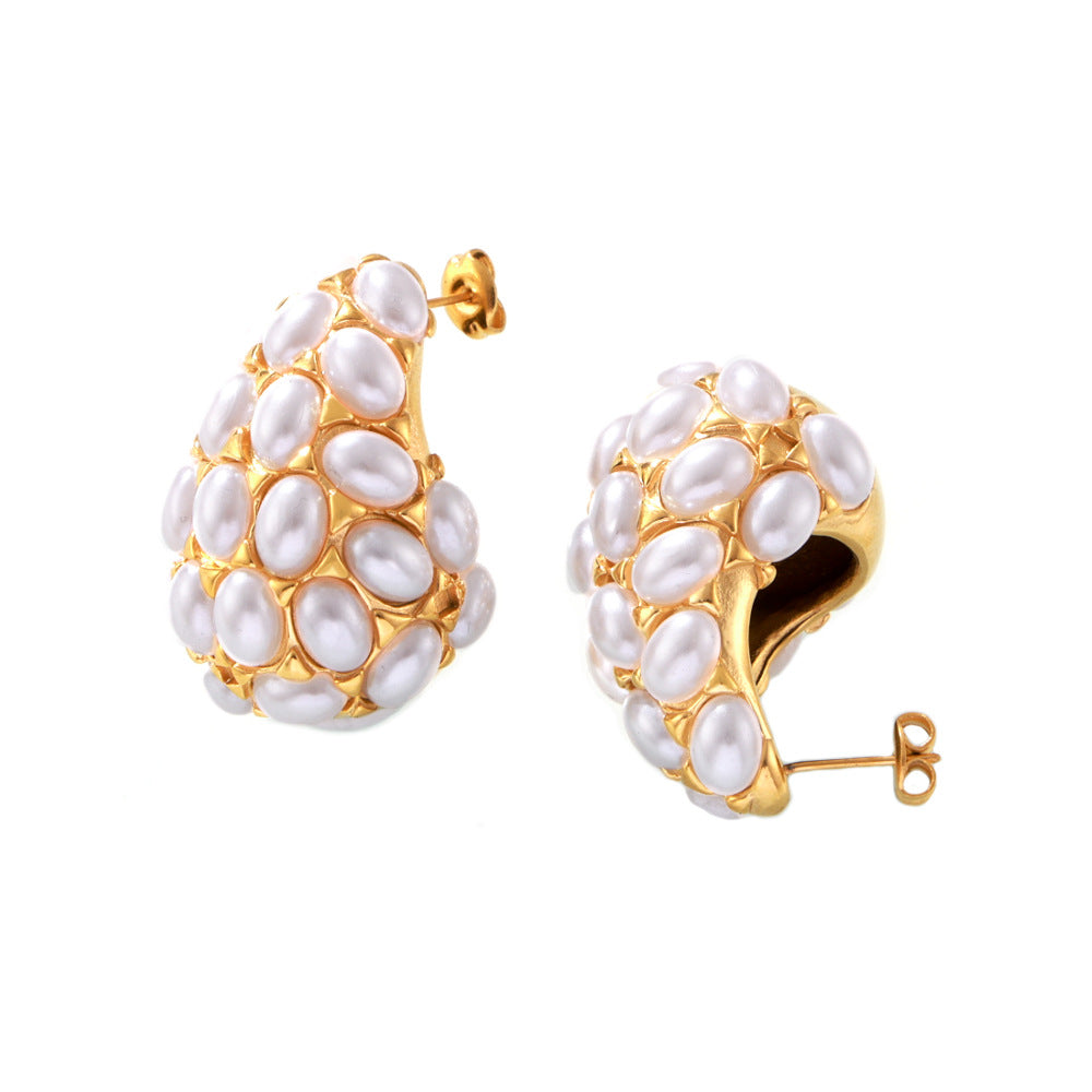 WATER DROPLET IMITATION PEARL EARRINGS